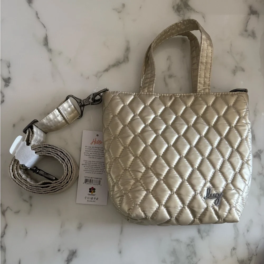 NWT LUG tip toe tote bag champagne gold - Picture 2 of 12